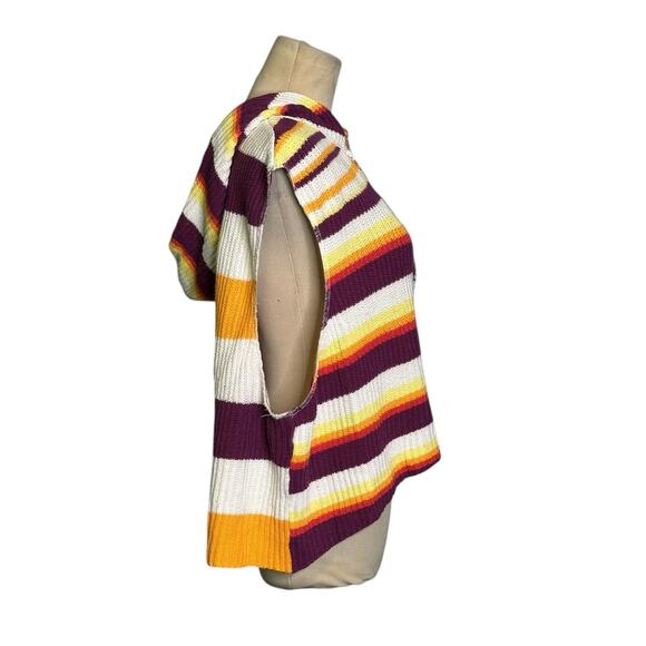 BDG colorful vibrant striped slouchy knit hoodie sweater Vest Size XS - Picture 7 of 14